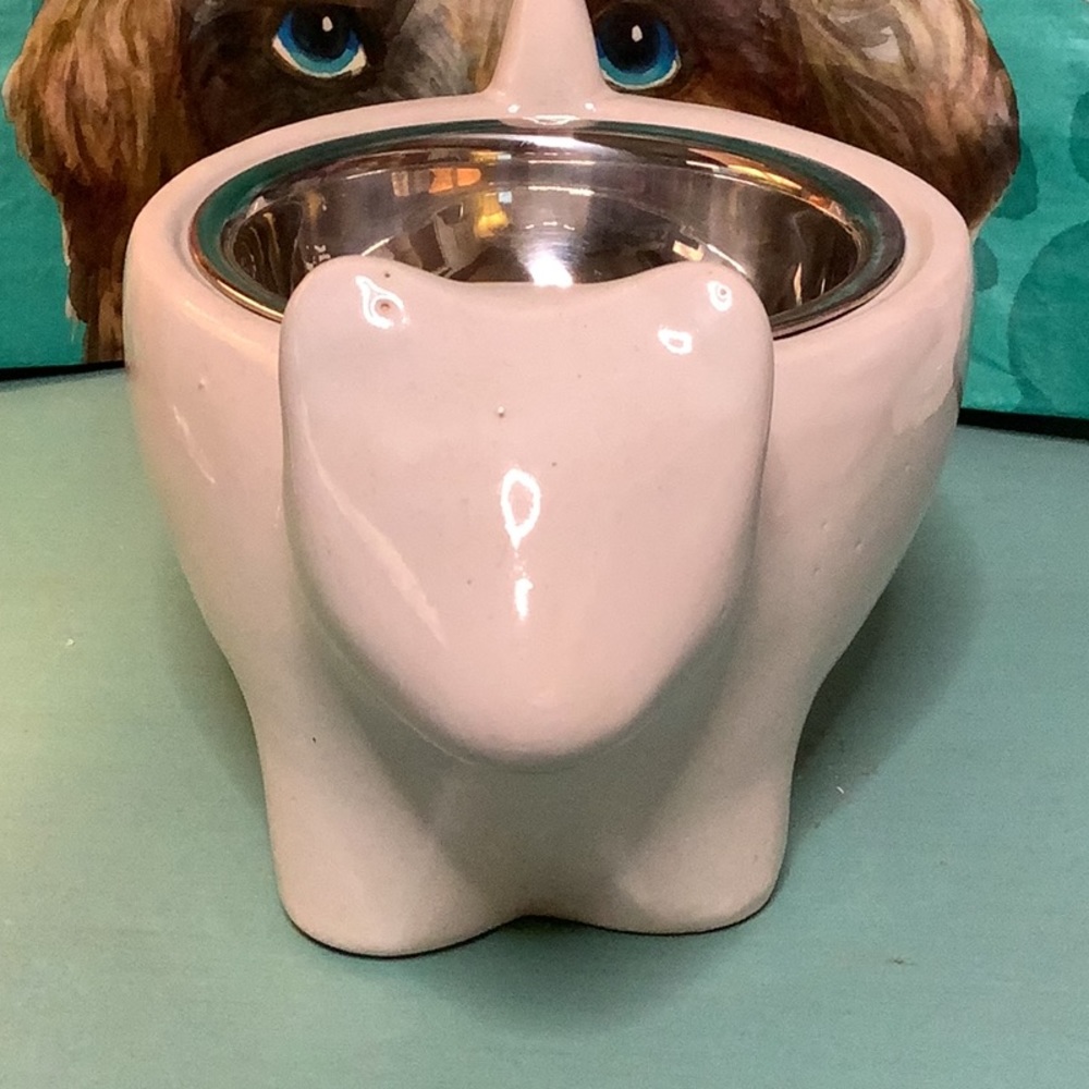 Raised Ceramic Dog Food Bowl - Picture 3 of 8